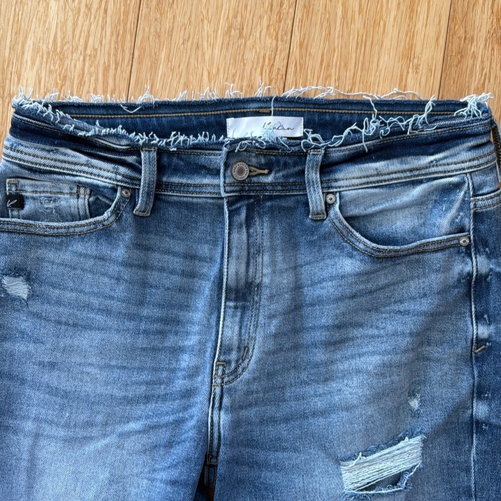 KanCan Distressed Ankle Jeans in Medium Blue - Picture 2 of 7